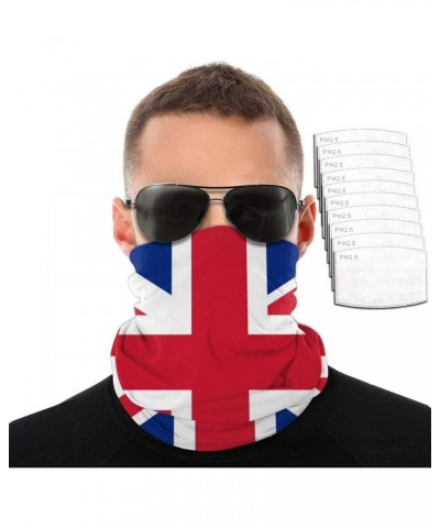 United Kingdom Flag Bandana Neck Gaiter Anti Dust Face Mask Cover with 5layers Filters for Bicycle, Cycling,Sports, Motorcycl...