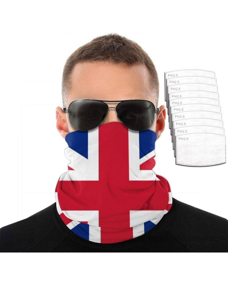 United Kingdom Flag Bandana Neck Gaiter Anti Dust Face Mask Cover with 5layers Filters for Bicycle, Cycling,Sports, Motorcycl...