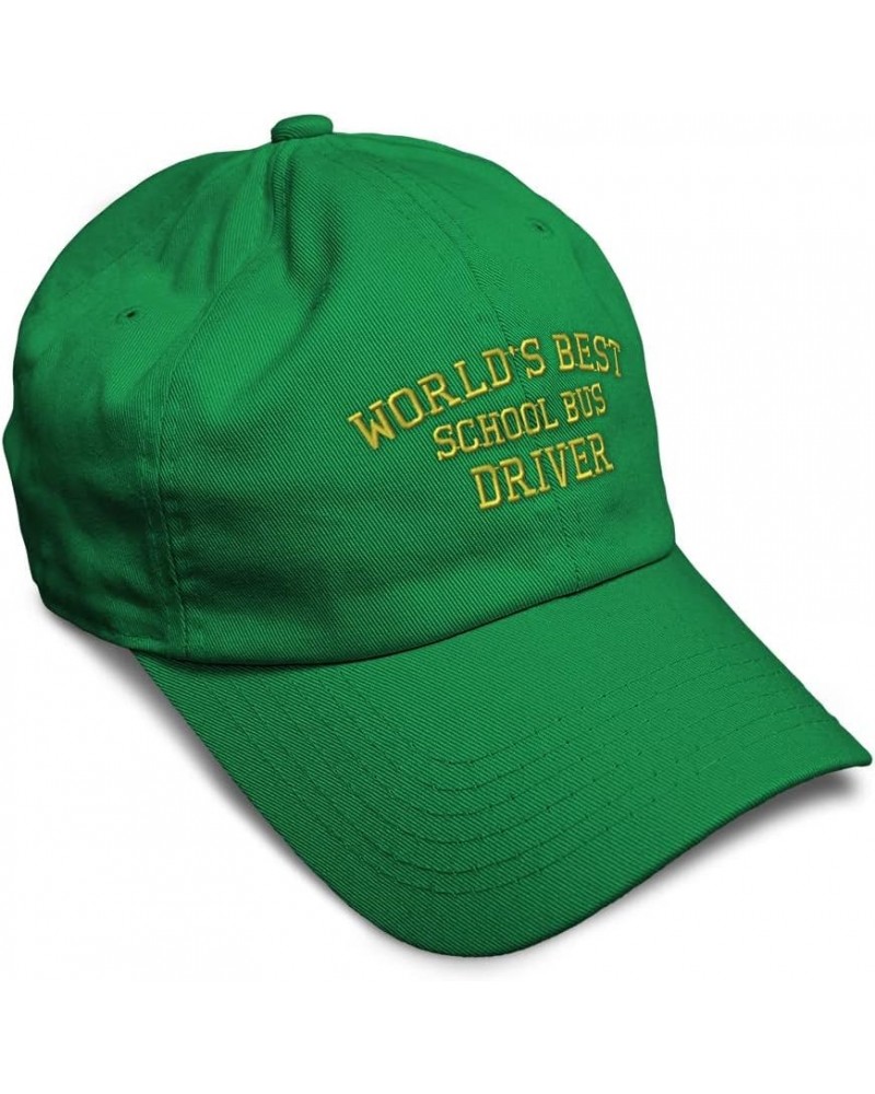 Soft Baseball Cap Worlds Best School Bus Driver Embroidery Others Cotton Dad Hats for Men & Women Kelly Green Design Only $16...