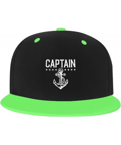 Captain with A Boat Anchor Baseball Caps Mens Woman Cowboy Hats Adjustable Washable Baseball Caps Green $11.85 Baseball Caps