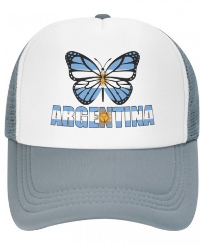 Argentina Letter Flag Baseball Cap Patriotic Adult Unisex Adjustable Mesh Hat Soccer Outdoor Caps Gray $10.01 Baseball Caps