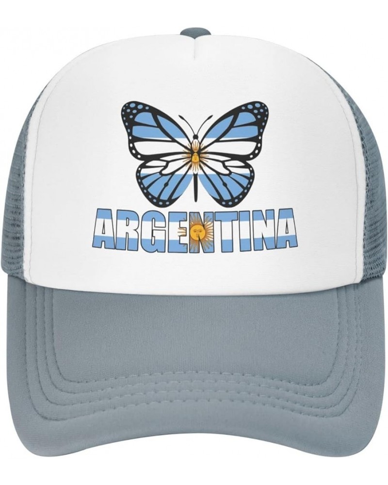 Argentina Letter Flag Baseball Cap Patriotic Adult Unisex Adjustable Mesh Hat Soccer Outdoor Caps Gray $10.01 Baseball Caps