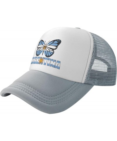 Argentina Letter Flag Baseball Cap Patriotic Adult Unisex Adjustable Mesh Hat Soccer Outdoor Caps Gray $10.01 Baseball Caps