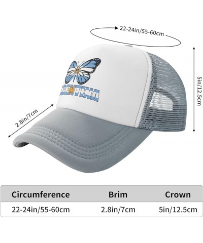 Argentina Letter Flag Baseball Cap Patriotic Adult Unisex Adjustable Mesh Hat Soccer Outdoor Caps Gray $10.01 Baseball Caps