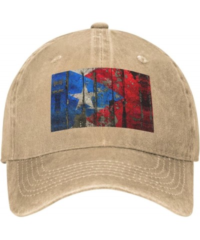 Puerto Rico Wallpaper Flag Print Washed Cowboy Baseball Cap for Adults Adjustable Caps Fashion Cap A Sun Hat Natural $10.09 B...