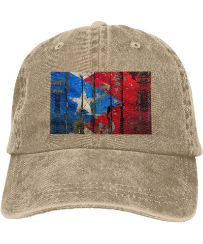 Puerto Rico Wallpaper Flag Print Washed Cowboy Baseball Cap for Adults Adjustable Caps Fashion Cap A Sun Hat Natural $10.09 B...