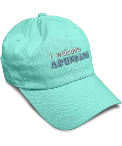 Soft Baseball Cap I Welcome Abundance Style B Cotton Dad Hats for Men & Women Mint $13.34 Baseball Caps