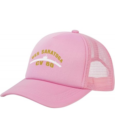 USS Saratoga Cv-60 Baseball Cap Canvas Mesh-Back Cap Pink $14.26 Baseball Caps