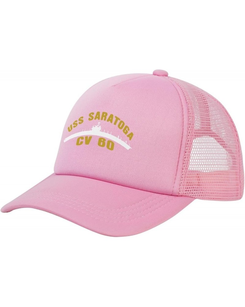 USS Saratoga Cv-60 Baseball Cap Canvas Mesh-Back Cap Pink $14.26 Baseball Caps