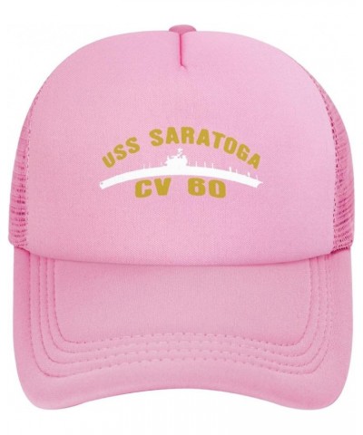 USS Saratoga Cv-60 Baseball Cap Canvas Mesh-Back Cap Pink $14.26 Baseball Caps