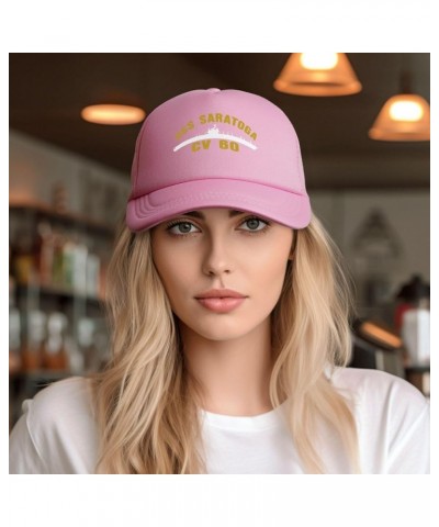 USS Saratoga Cv-60 Baseball Cap Canvas Mesh-Back Cap Pink $14.26 Baseball Caps