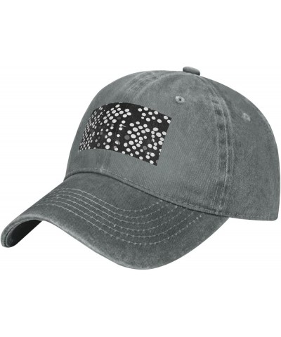 Black White dot Prints Adult Classic Denim hat : Comfortable, Light Unisex Suitable for Outdoor Sports Activity Gray $13.08 C...