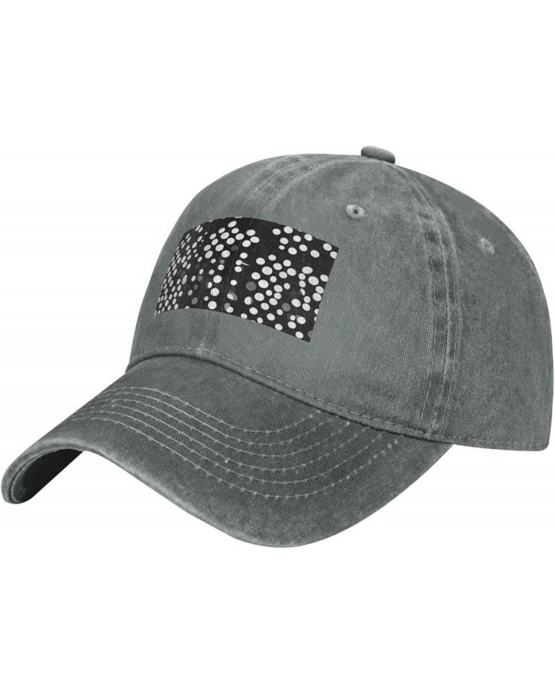 Black White dot Prints Adult Classic Denim hat : Comfortable, Light Unisex Suitable for Outdoor Sports Activity Gray $13.08 C...