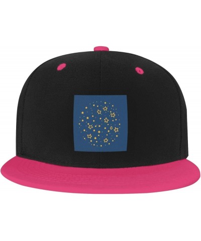 Graffiti Star Seamless Figure Baseball Cap for Men Women Snapback Hat Adjustable Flat Bill Hats Pink $12.85 Baseball Caps