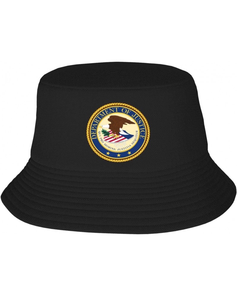 Seal of The United States Department of Justice Bucket Hat for Men Women Outdoor Summer Beach Travel Fishing Cap Black $12.32...