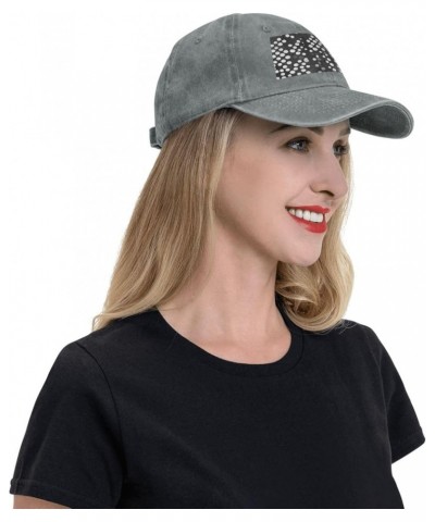 Black White dot Prints Adult Classic Denim hat : Comfortable, Light Unisex Suitable for Outdoor Sports Activity Gray $13.08 C...