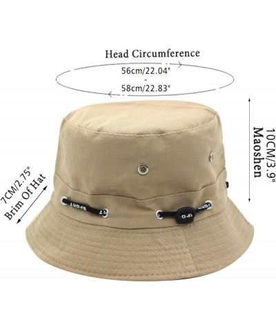 Solid Color Cotton Bucket Hat with Nail Hole Rope Elastic Plain Foldable Beach Sun Hat for City Walk Grey $6.04 Rain Hats