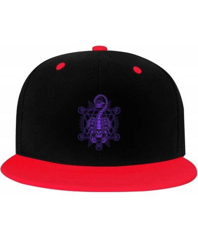 Skeleton Scorpion Snapback Hat for Men Women Baseball Cap Trucker Flat Bill Hats Dad Caps Red $11.64 Baseball Caps