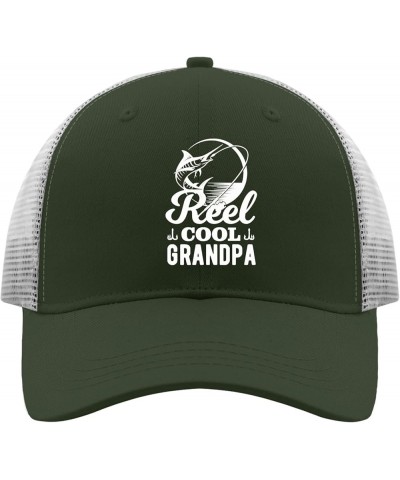 Reel Cool Grandpa Hats USA Cowboy Hat Apricot Trucker Hat Men Gifts for Boyfriends Cool Hat Army Green 2 $10.77 Bucket Hats