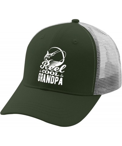 Reel Cool Grandpa Hats USA Cowboy Hat Apricot Trucker Hat Men Gifts for Boyfriends Cool Hat Army Green 2 $10.77 Bucket Hats