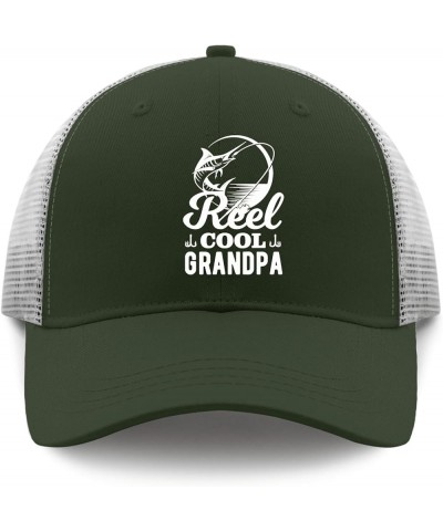 Reel Cool Grandpa Hats USA Cowboy Hat Apricot Trucker Hat Men Gifts for Boyfriends Cool Hat Army Green 2 $10.77 Bucket Hats