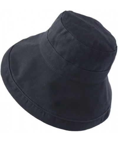 New Hat Female Fashion Large Brim Hat Cotton Linen Fisherman Hat Female Spring and Summer Sun Blocking Sun Hat Black $10.03 S...