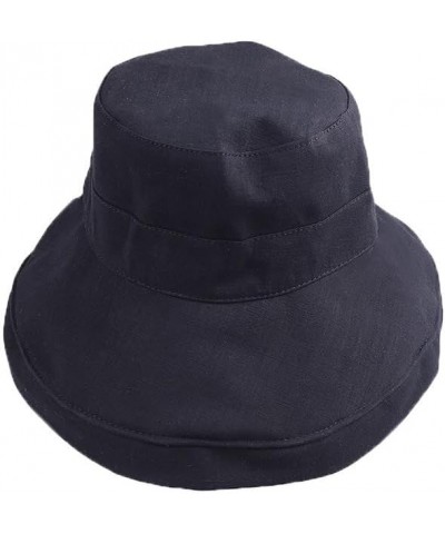 New Hat Female Fashion Large Brim Hat Cotton Linen Fisherman Hat Female Spring and Summer Sun Blocking Sun Hat Black $10.03 S...