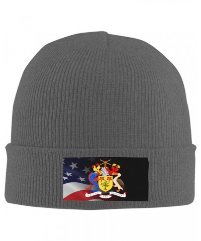 Coat of Arms of Barbados Cozy Knitted Beanie Hat - Stylish Winter Headwear Acrylic Ideal for All Ages Deep Heather $11.89 Sku...