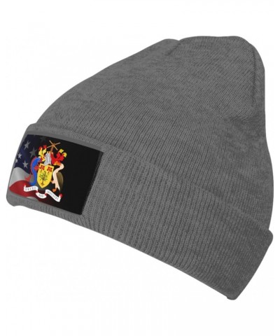 Coat of Arms of Barbados Cozy Knitted Beanie Hat - Stylish Winter Headwear Acrylic Ideal for All Ages Deep Heather $11.89 Sku...