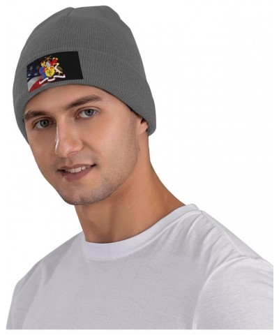 Coat of Arms of Barbados Cozy Knitted Beanie Hat - Stylish Winter Headwear Acrylic Ideal for All Ages Deep Heather $11.89 Sku...