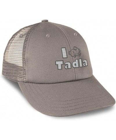 Custom Trucker Hat Baseball Cap I Rabbit Tadla A Bunny Cotton Animal Dad Hats for Men & Women Grey Design Only $12.80 Basebal...