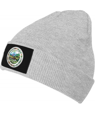 Seal of West Virginia Beanie Hat for Men Women Knit Skull Cap Warm Hats Black Knitted Caps Gray $9.14 Skullies & Beanies