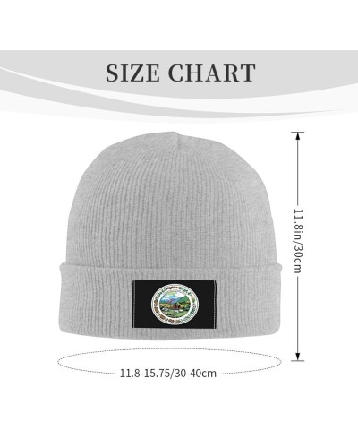 Seal of West Virginia Beanie Hat for Men Women Knit Skull Cap Warm Hats Black Knitted Caps Gray $9.14 Skullies & Beanies