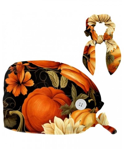 Surgical Scrub Caps Working Head Cover Thanksgiving Pumpkin Hair Rope Bunny Hair Ribbons for Women Color 2 $7.94 Skullies & B...