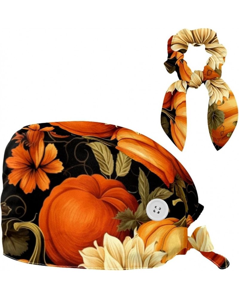 Surgical Scrub Caps Working Head Cover Thanksgiving Pumpkin Hair Rope Bunny Hair Ribbons for Women Color 2 $7.94 Skullies & B...