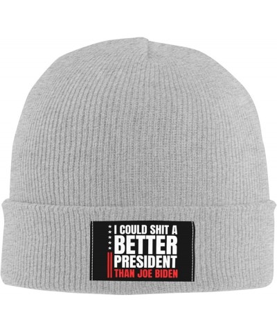 I Could Shit A Better President Than Biden Fuck Biden Beanie Hat Men Knit Hat Women Skull Cap Hedging Hat Black Gray $10.53 S...