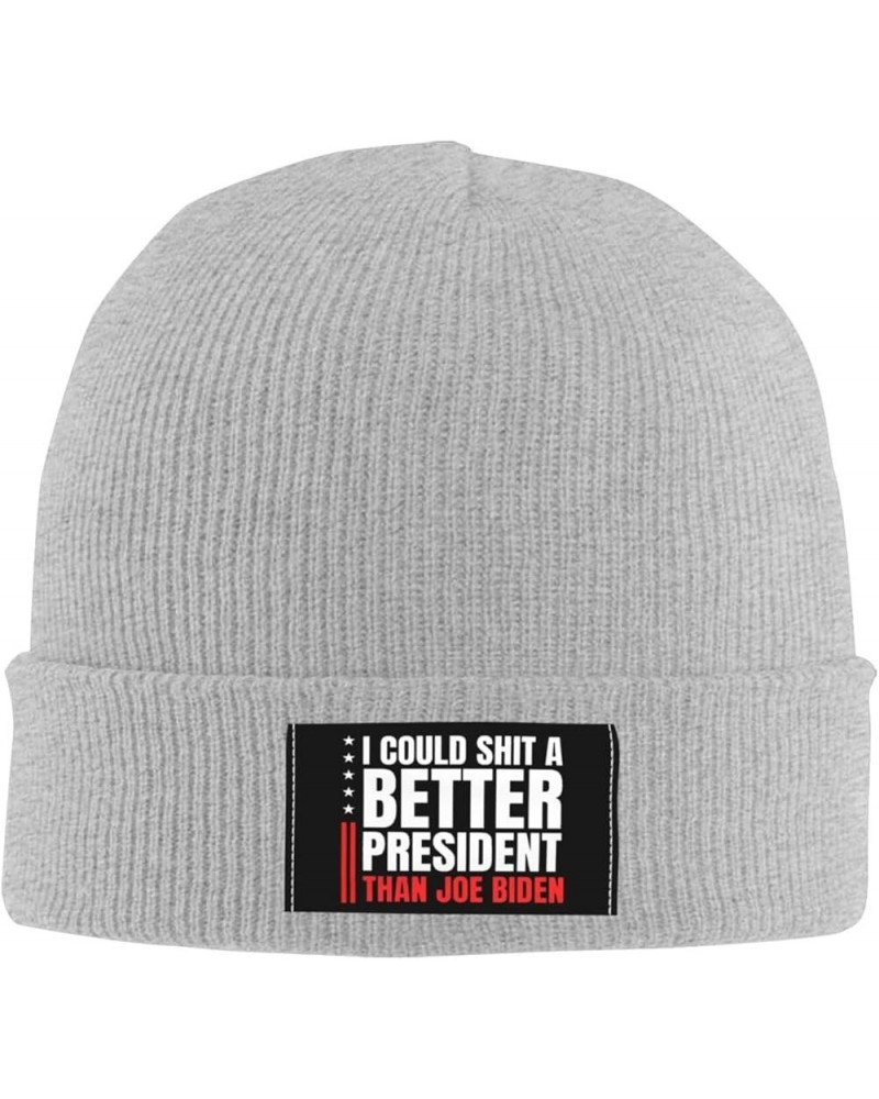 I Could Shit A Better President Than Biden Fuck Biden Beanie Hat Men Knit Hat Women Skull Cap Hedging Hat Black Gray $10.53 S...