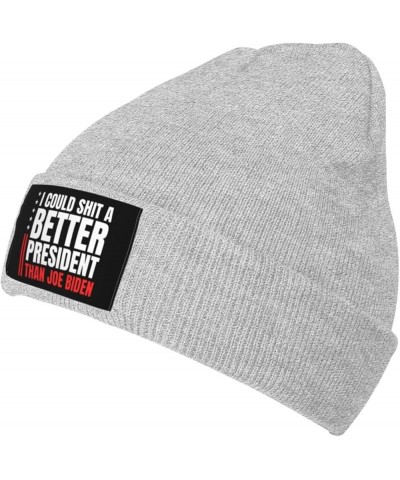 I Could Shit A Better President Than Biden Fuck Biden Beanie Hat Men Knit Hat Women Skull Cap Hedging Hat Black Gray $10.53 S...