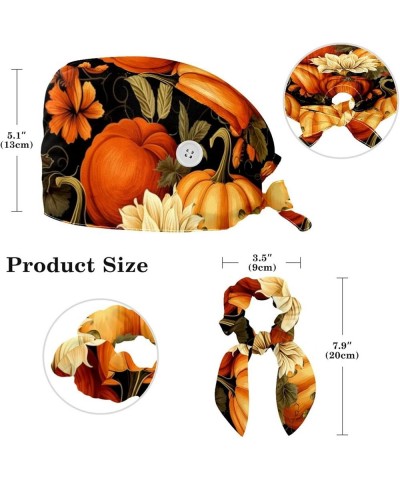 Surgical Scrub Caps Working Head Cover Thanksgiving Pumpkin Hair Rope Bunny Hair Ribbons for Women Color 2 $7.94 Skullies & B...