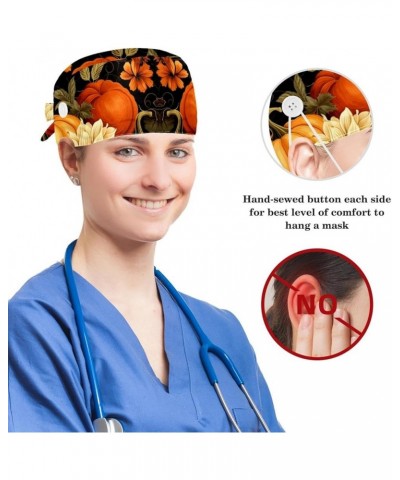 Surgical Scrub Caps Working Head Cover Thanksgiving Pumpkin Hair Rope Bunny Hair Ribbons for Women Color 2 $7.94 Skullies & B...