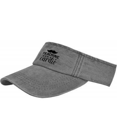 Teaching is My Cardio Caps Visor Hat for Adult Sun Visor Hat Uv Protection Sun Visor Hats Light Grey $11.42 Visors