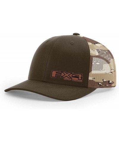 Ford F150 FX4 Pickup Truck Logo Laser Engraved Leather Patch Richardson 112 Snapback Trucker Hat Cap Brown Desert Camo $16.33...