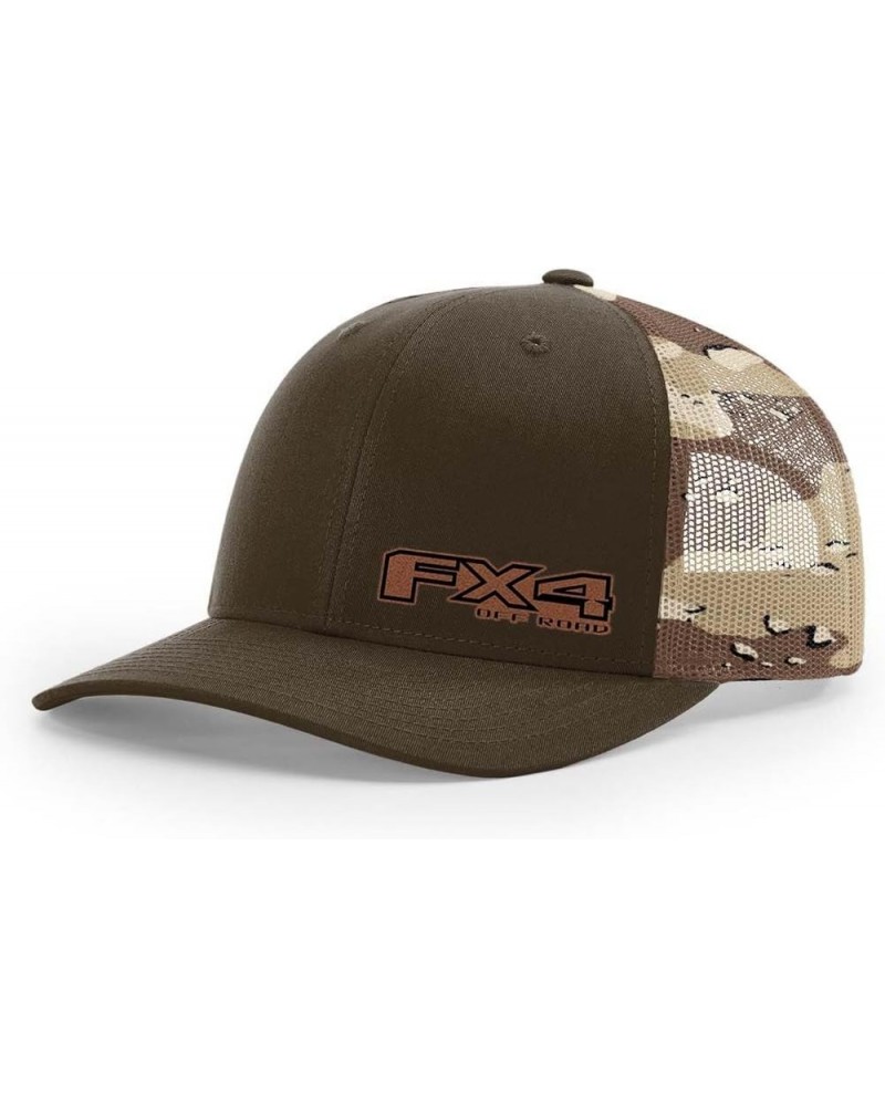 Ford F150 FX4 Pickup Truck Logo Laser Engraved Leather Patch Richardson 112 Snapback Trucker Hat Cap Brown Desert Camo $16.33...