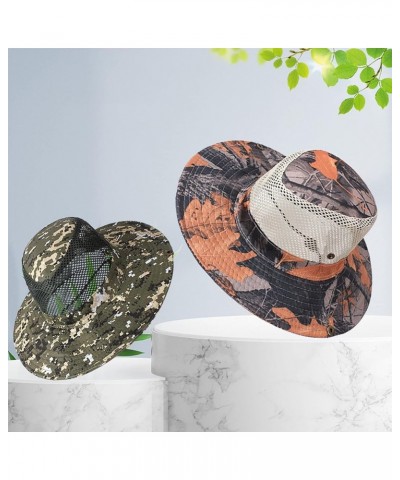 Double-Sided Camouflage Fishing Hats for Men and Women Sun Visor Cap with String Round Brim Dacron L2-beige $8.99 Sun Hats