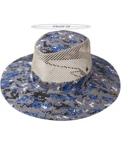 Double-Sided Camouflage Fishing Hats for Men and Women Sun Visor Cap with String Round Brim Dacron L2-beige $8.99 Sun Hats