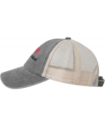 I Love Norfolk Island Baseball Cap Women Men Mesh Back Hats Vintage Cowboy Hat Dad Caps Gray $12.53 Cowboy Hats