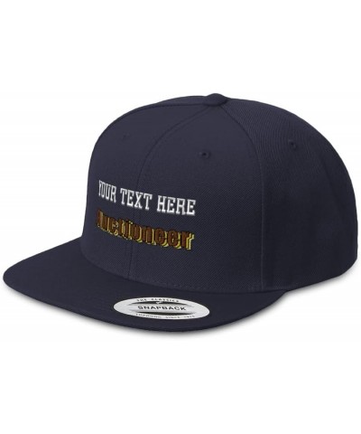 Snapback Hats for Men and Women Auctioneer Acrylic Flat Bill Baseball Navy Personalized Text Here $15.04 Baseball Caps