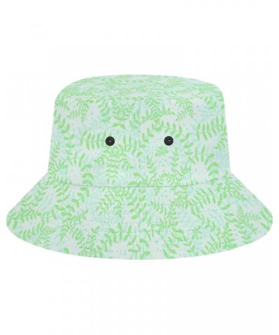 Repeat Plant Green Floral Leaf Pattern Unisex Fashion Bucket Printed Hat Sun Cap Packable Outdoor Fisherman Hat for Women and...