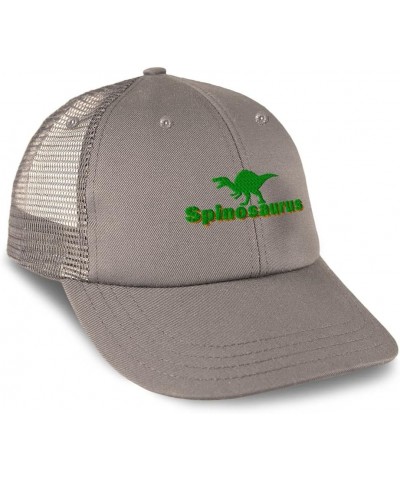 Custom Custom Trucker Hat Baseball Cap Spinosaurus Jurassic Cotton Prehistoric Dad Hats for Men & Women Grey Design Only $15....