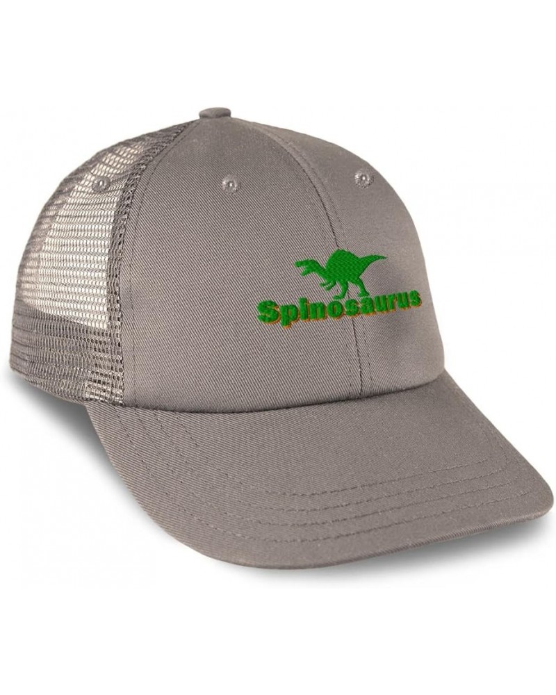 Custom Custom Trucker Hat Baseball Cap Spinosaurus Jurassic Cotton Prehistoric Dad Hats for Men & Women Grey Design Only $15....